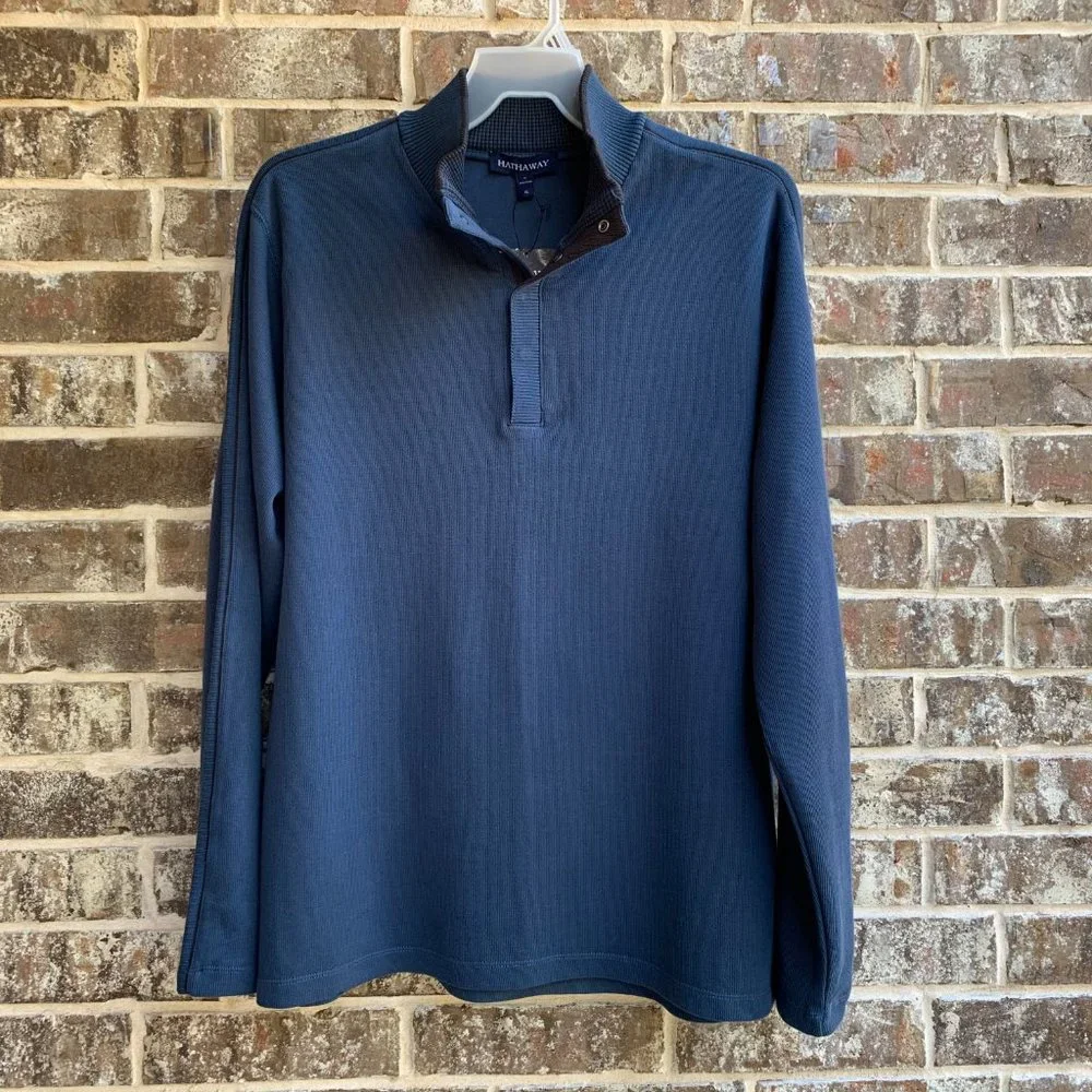 Hathaway Men's Ribbed Knit Mock Neck Sweater